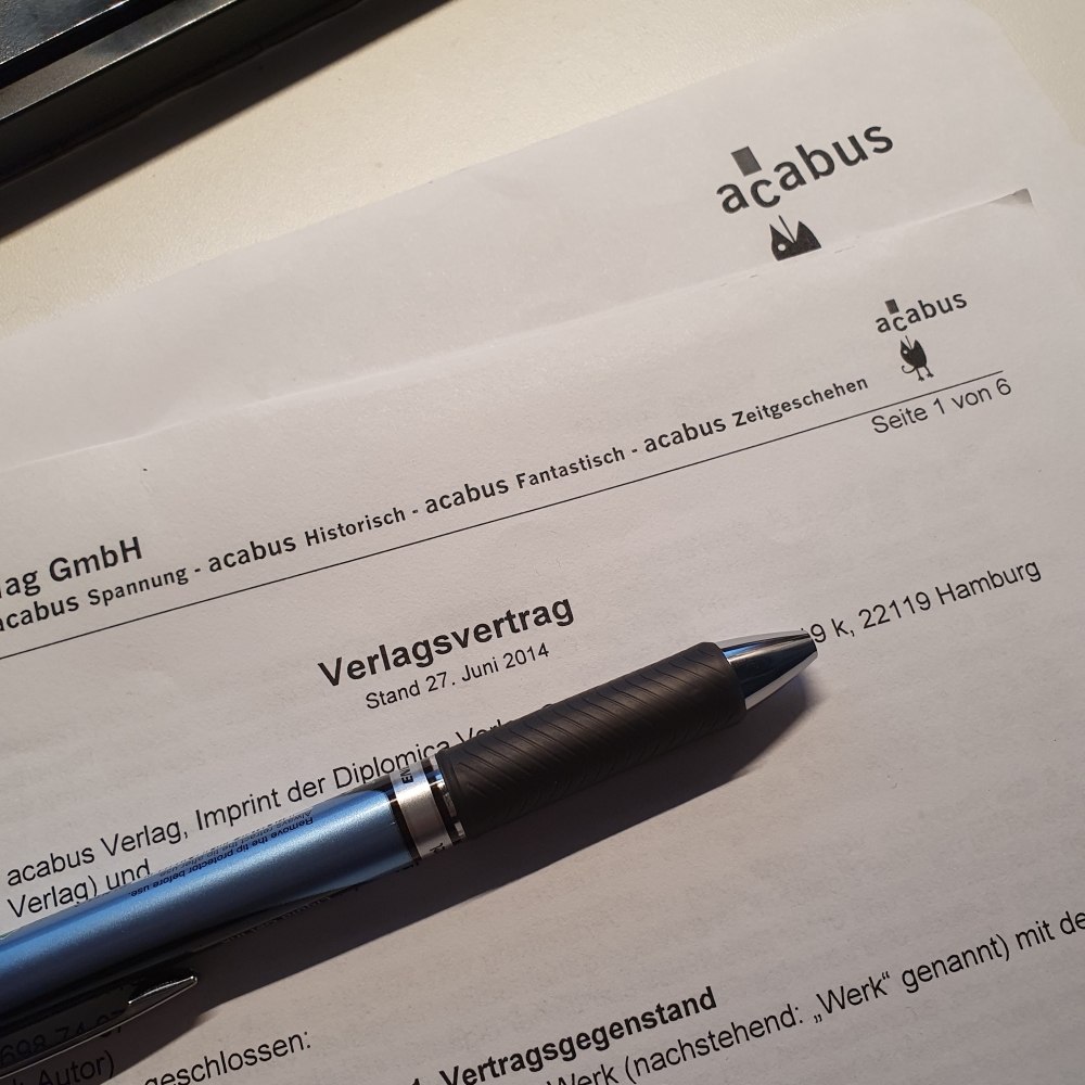 Verlagsvertrag für meine Kurzgeschichtensammlung